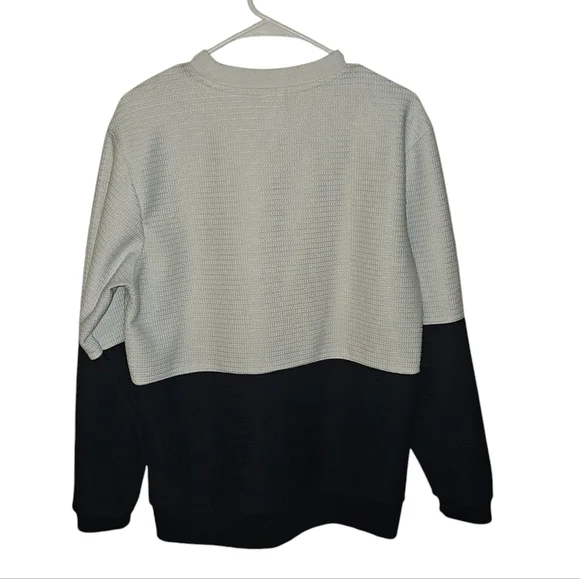 Zara Sweatshirt-Mens-Medium-White/Black‎ ColorBlock - Picture 2 of 3